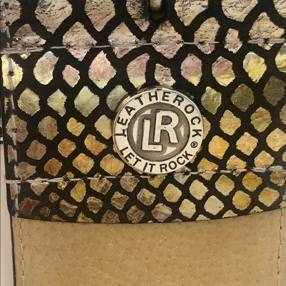 Leatherock 3” Metallic Embossed Leather Belt